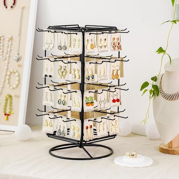 NEW 4 Tier Rotating Earring Display Stands for Selling,Metal Earring Rack Holder - Picture 1 of 8